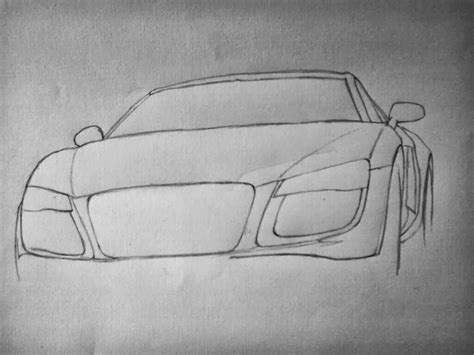 godofdraw: Black Audi R8 pencil drawing-step by step