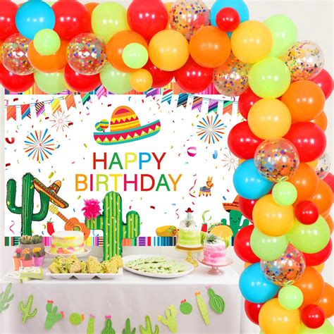 Buy Mexican Fiesta Birthday Party Decorations Fiesta Balloon Garland Kit Orange Blue Green