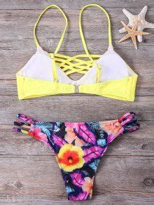 25 OFF 2021 Floral Cami Yellow Bikini Set In COLORMIX ZAFUL