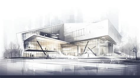 A sketch of a modern building | AI-generated image