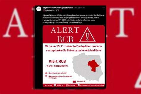 Alert RCB Z samolotów zostaną zrzucone szczepionki przeciwko