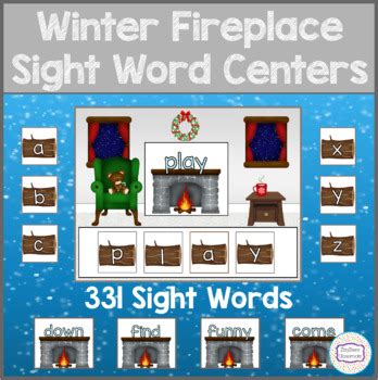 Winter Fireplace Sight Word Centers By Zayzee S Classroom Tpt