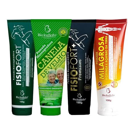 Kit Pomadas Fisiofort Verde Canela De Velho Fisiofort Premium