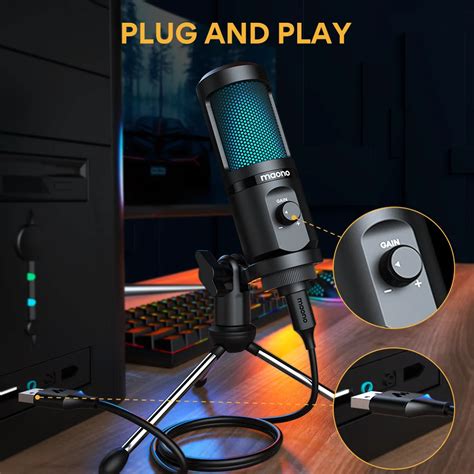 Maono Usb Gaming Microphone With Mic Gain Au Pm Tr