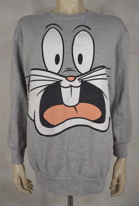 Looney Tunes Jerry Leigh Excited Scared Face Bugs Bunny Sweatshirt