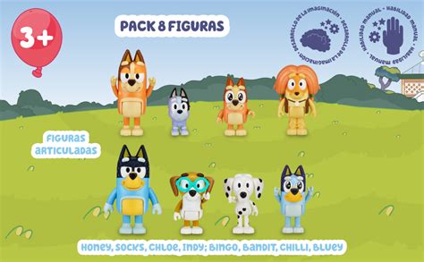 Bluey Pack Figuras Familia Y Compa Eros Del Cole Figuras