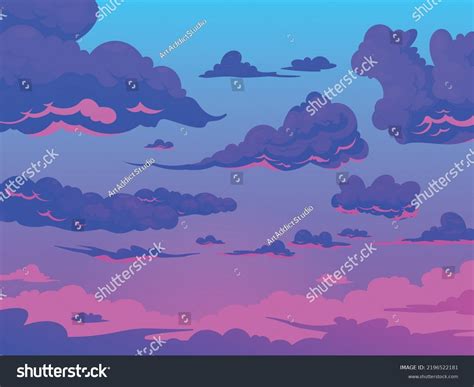 Cartoon Evening Sky Sunset Morning Landscape Stock Vector (Royalty Free ...