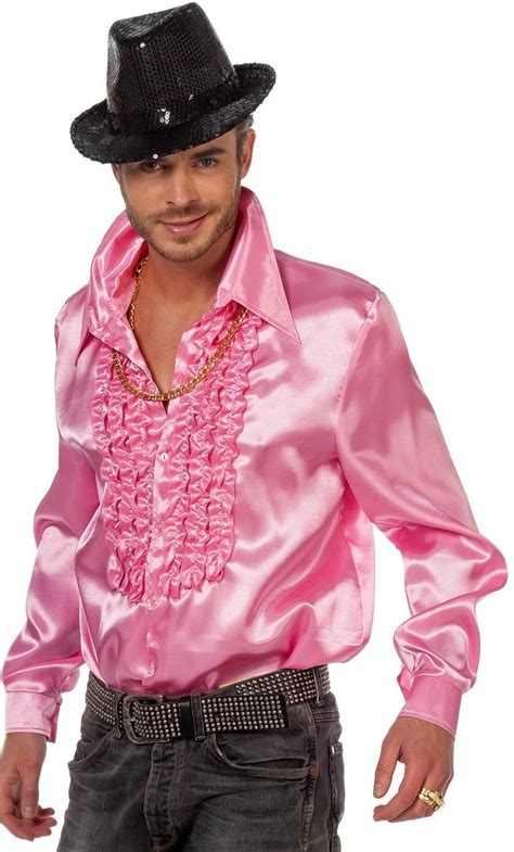 Chemise satin rose homme Déguisement homme w10021 Atelier Mascarade