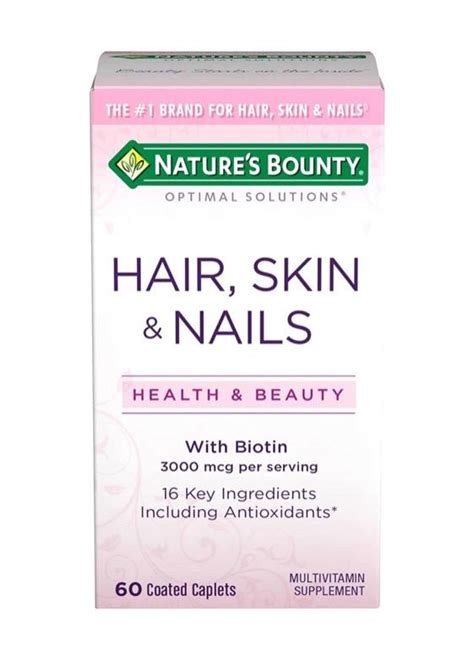 Natures Bounty Optimal Solutions Hair Skin And Nails Formula 60 Coated