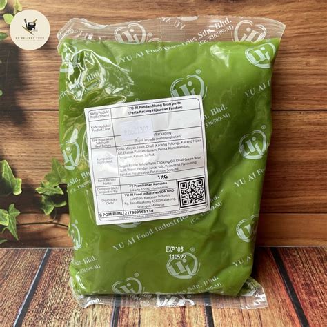 Jual Yu Ai Pandan Mung Bean Paste Pasta Pandan Kacang Hijau 1kg