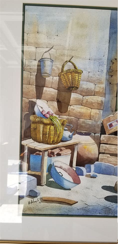 1990s Peruvian Still Life Watercolor Painting By G Wuayta Etsy