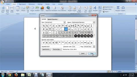 How To Type Numbers With The Square Root Symbol Using Microsoft Word