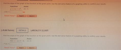 Solved Find the slope of the graph of the function at the | Chegg.com