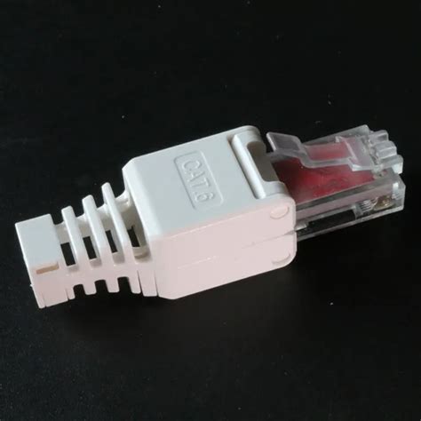 White Rj Tool Less Connector No Crimp Connectors Cctv Ethernet Cable