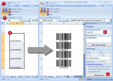 Barcode Add In F R Microsoft Excel Strichcodes In Excel Erstellen