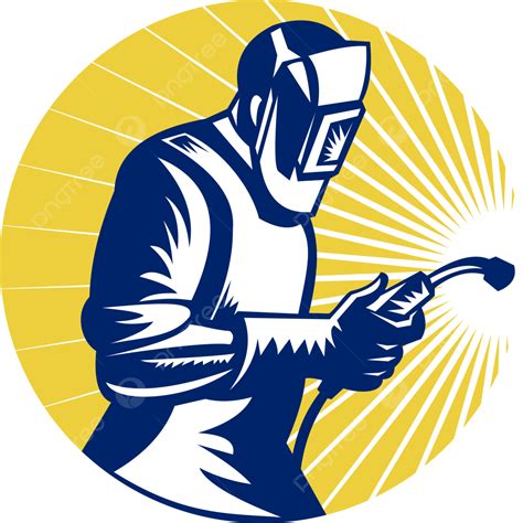 Welder Welding At Work Retro Style Weld Torch Welding Png