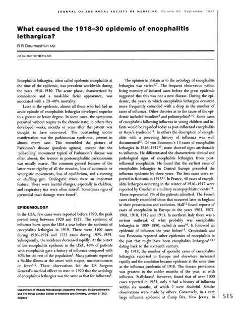 Encephalitis Lethargica | Words, Epidemic, Medicine