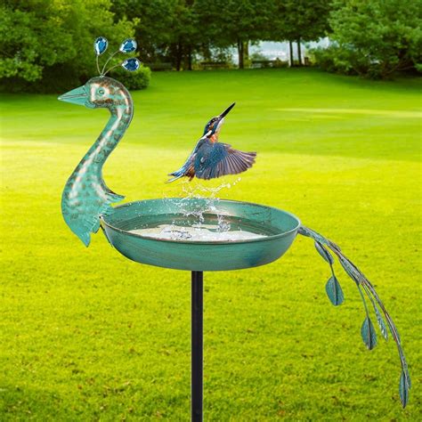 Amazon Qipade Metal Bird Bath With Garden Stake Lightweight