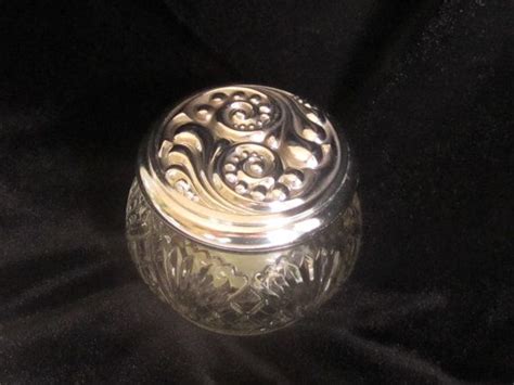 Vintage Avon Glass Jar With Silver Swirl Lid Rich Moisture Jar Etsy