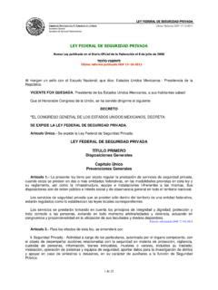 Ley Federal de Seguridad Privada Cámara de ley federal de