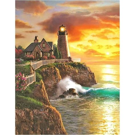 Diamond Painting Paysage Mer 40X50 Cm Peinture Diamant Paysages Et