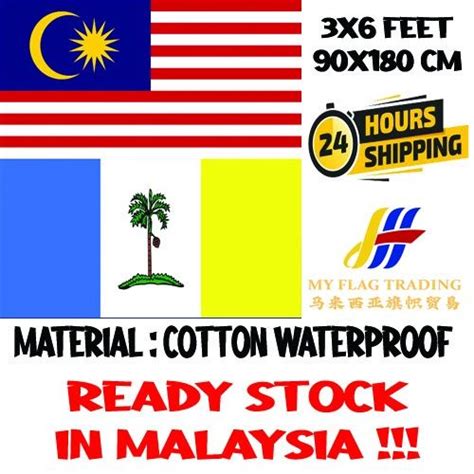 Cotton Waterproof X Bendera Malaysia And Pulau Pinang Flag Pcs