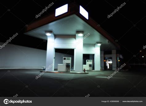 View Modern Gas Station Night Outdoors — Stock Photo © NewAfrica #438999566