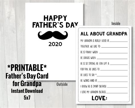 Happy Fathers Day Grandpa Printable