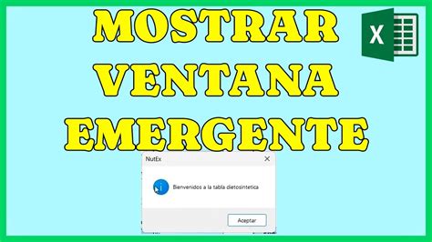 Cómo mostrar un mensaje al abrir Excel YouTube