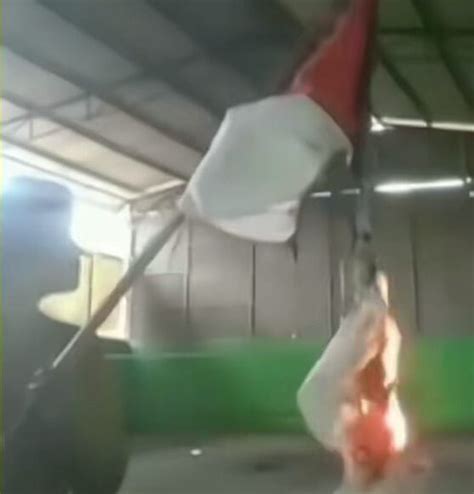 Viral Aksi Bakar Bendera Merah Putih Pria Ini Dihujat Netizen Laman