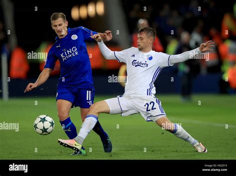 Leicester City S Marc Albrighton Left And FC Copenhagen S Peter