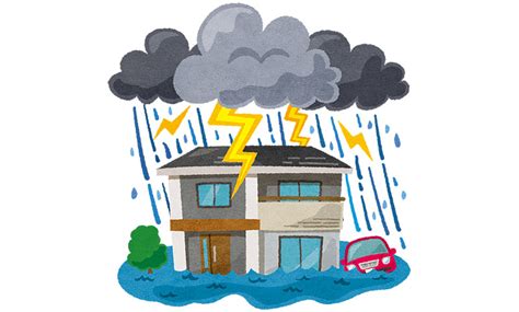 ゲリラ豪雨（集中豪雨・災害・雷・洪水）の無料フリーイラスト 咲くっとイラスト（さくっといらすと）