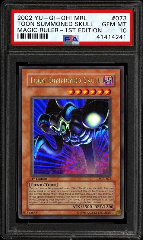 Auction Prices Realized Tcg Cards 2002 Yu Gi Oh Mrl Magic Ruler Toon Summoned Skull 1st Edition