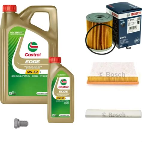 BOSCH INSPECTION SET 6 L Castrol Edge 5W 30 Ll Pour VW Sharan 2 8 EUR