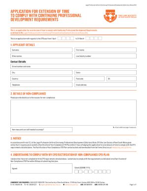 Fillable Online Application For Extension Of Time To Comply With Cpd