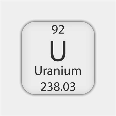 Symbole De L Uranium L Ment Chimique Du Tableau P Riodique