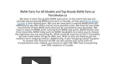 Ppt Bmw Parts For All Models And Top Brands Bmw Parts At Parts Avatar