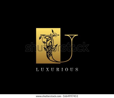 Gold Letter U Logo U Letter Stock Vector Royalty Free 1664997451