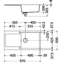 FRANKE Evier à encastrer MARIS MRG611XL 970x500 1 très grande cuve 1