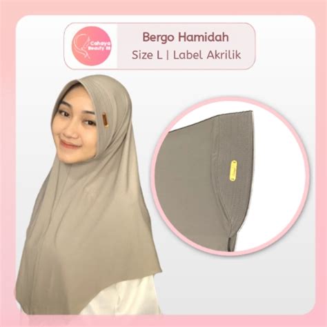 Jual Jilbab Instan Bergo Hamidah Hijab Bergo Size L Label Akrilik