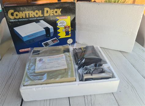 Nintendo Nes Control Deck Set Bit Boxed With Rare Inlay Mario Bros