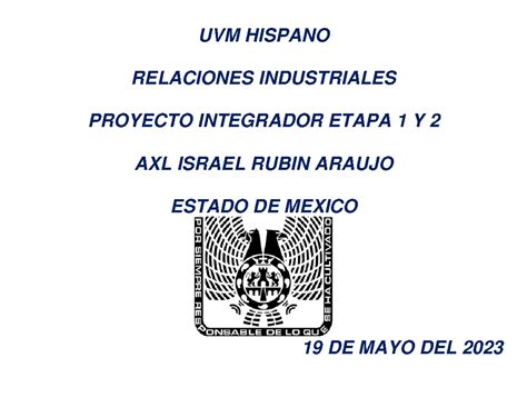 Actividad Relaciones Uvm Hispano Relaciones Industriales Proyecto