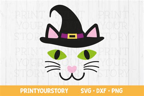 Halloween Black Cat Face Svg Dxf Png