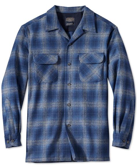 Pendleton Wool Board Shirt In Blue Navy Grey Ombre Blue For Men Lyst