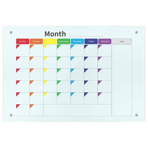 Magnetic Glass Dry Erase Board Monthly Planner " X 36" Whiteboard ...