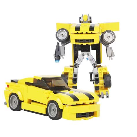 MOC Transforming BumbleBee Chevrolet Camaro Cars Building Blocks Toys For Kids Boys And Girls ...