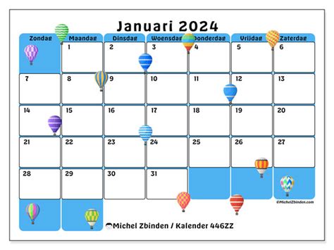 Kalender Januari 2024 446 Michel Zbinden NL