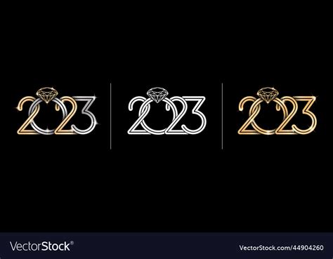 2023 Font Number Diamond Concept Royalty Free Vector Image