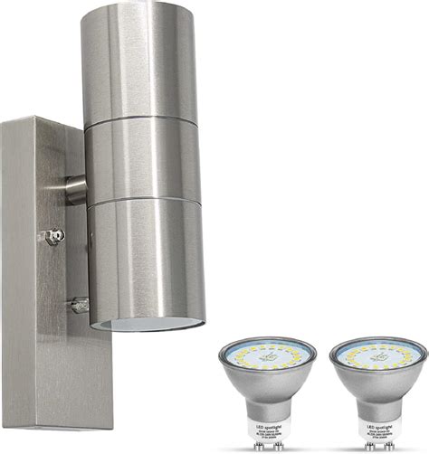 Led Outdoor Up Down Wall Light Dusk Till Dawn Sensor Ip Stainless