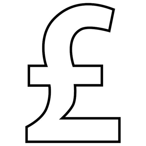 Premium Vector Great Britain Pound Gbp Currency Sign Outline Front